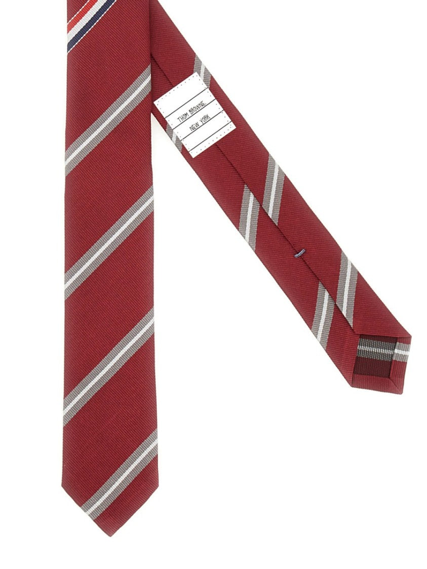 Thom Browne Diagonal Stripe Silk Tie
