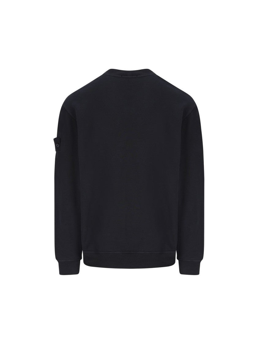 Stone Island Minimalistic Grey Knit Sweater With Round Neckline