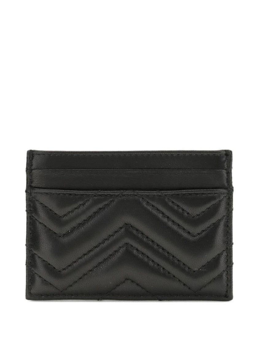 Gucci Chevron Quilted Metallic Accent Leather Wallet