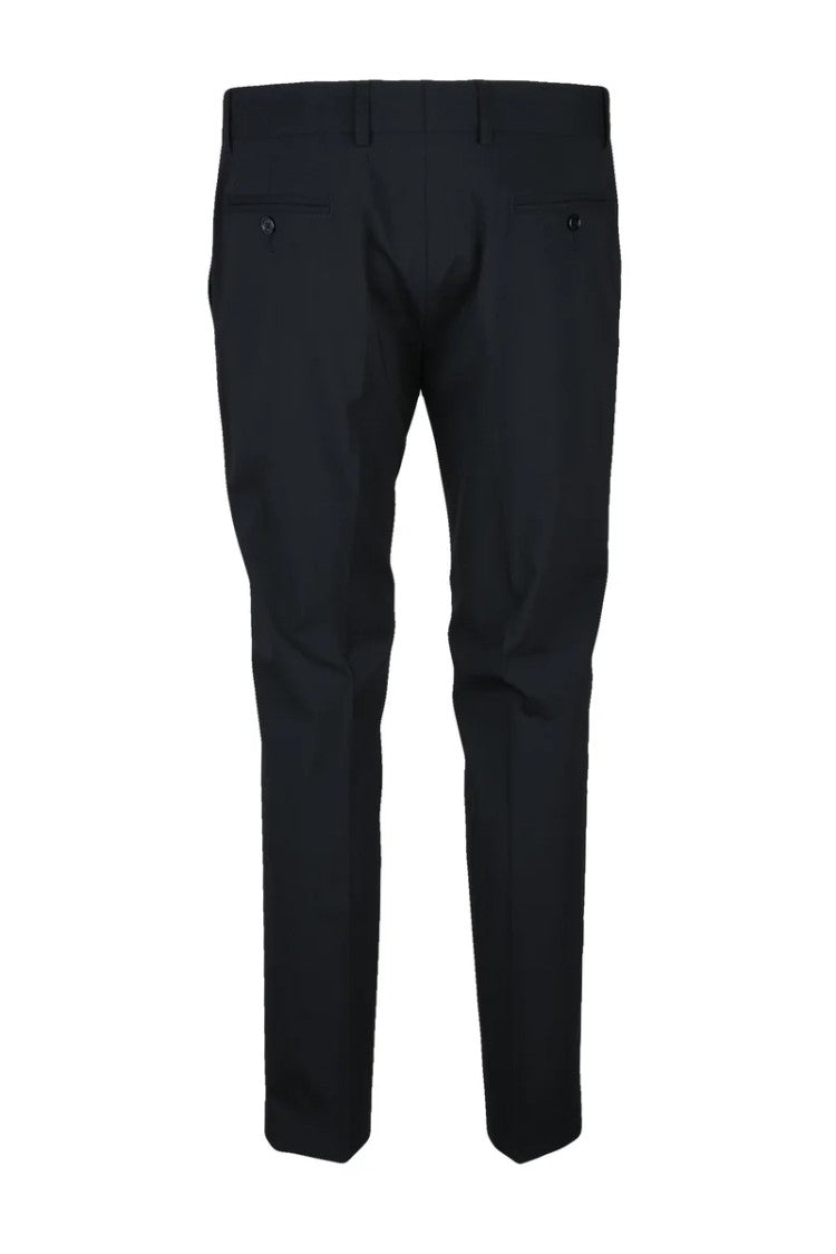 Grey Daniele Alessandrini Wool Stretch Trousers - Black