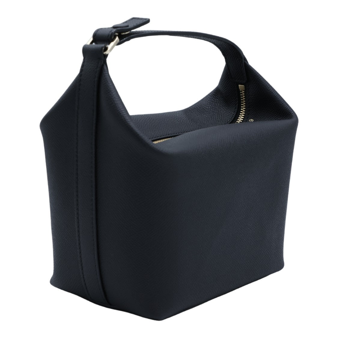 Valextra Black Structured Gold Hardware Handbag
