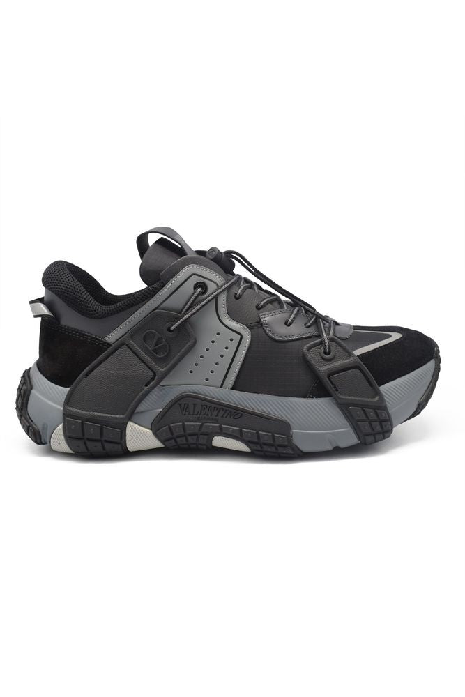 Valentino Garavani Wod Suede And Fabric Sneakers