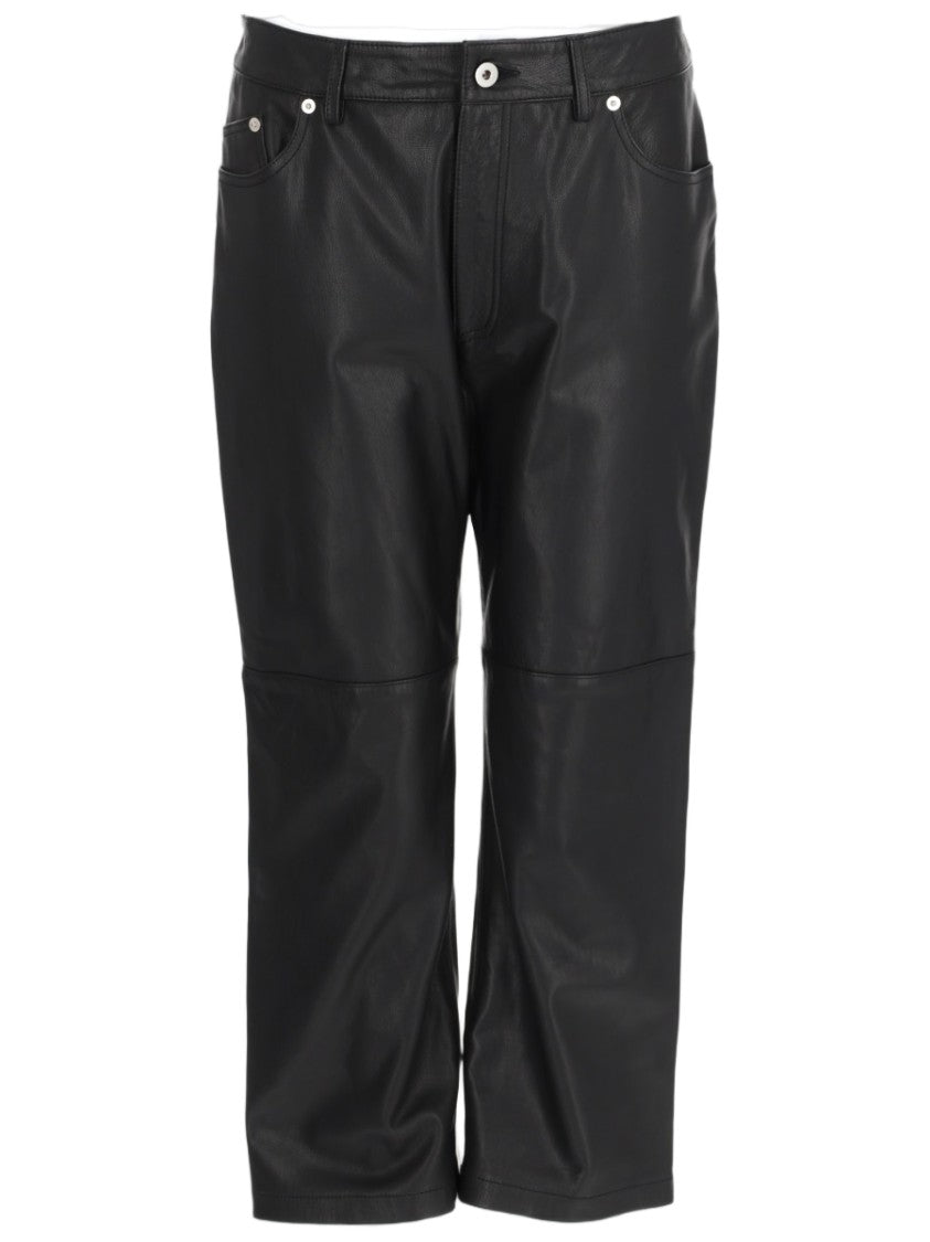 Alexander Mcqueen Cropped Faux Leather Five-Pocket Pants