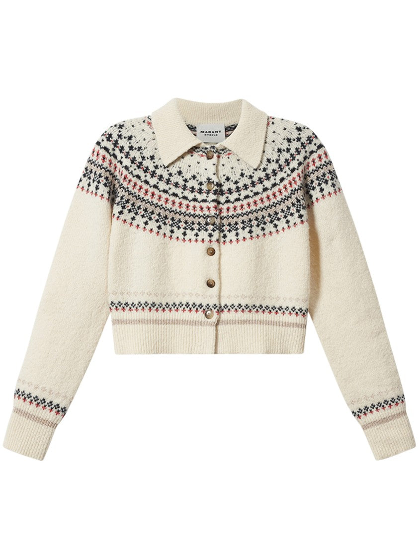 Isabel Marant Zoe-Gf Cropped Textured Button-Down Sweater