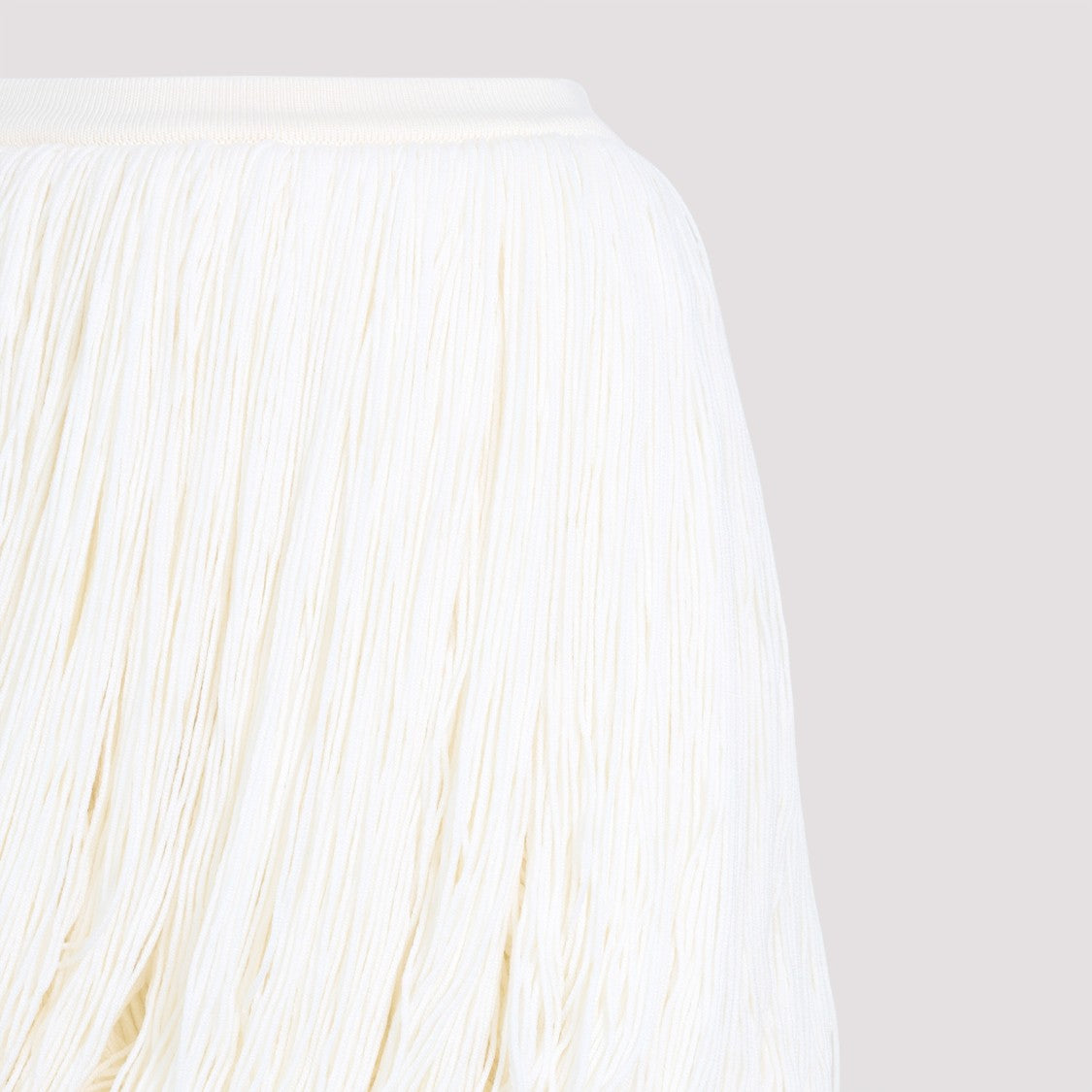Alaïa White Casse Wool Fringes Skirt
