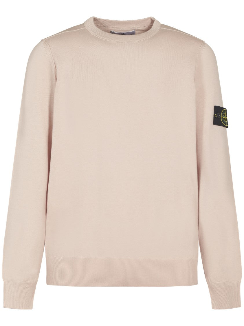Stone Island Crew Neck Sweater With Logo Patch