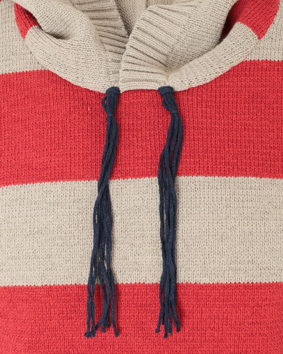 Craig Green Red Landscape Stripe Hooded Sweater With Fringe Detail