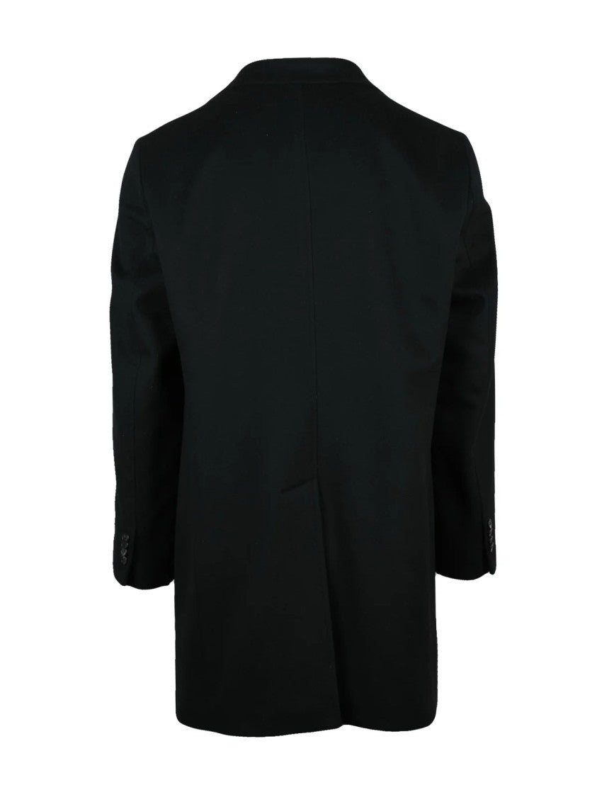 Breras Milano Black Virgin Wool Coat