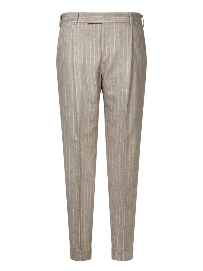 Pt Torino Tailored Trousers With Subtle Pinstripe Detail