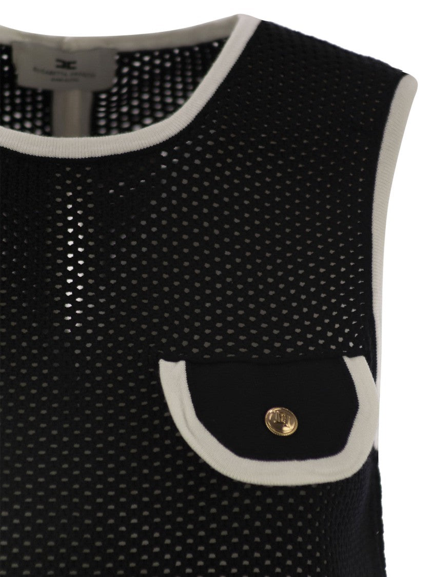 Elisabetta Franchi Crew-Neck Mesh Top