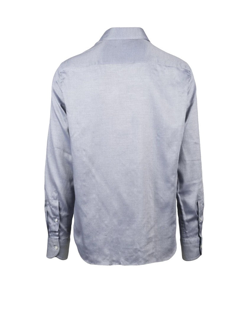 Sonrisa Classic Grey Button-Down Shirt With Subtle Textured Pattern