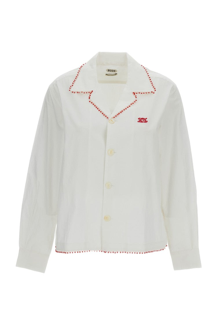 Bode New York White Redbud Long Sleeve Shirt