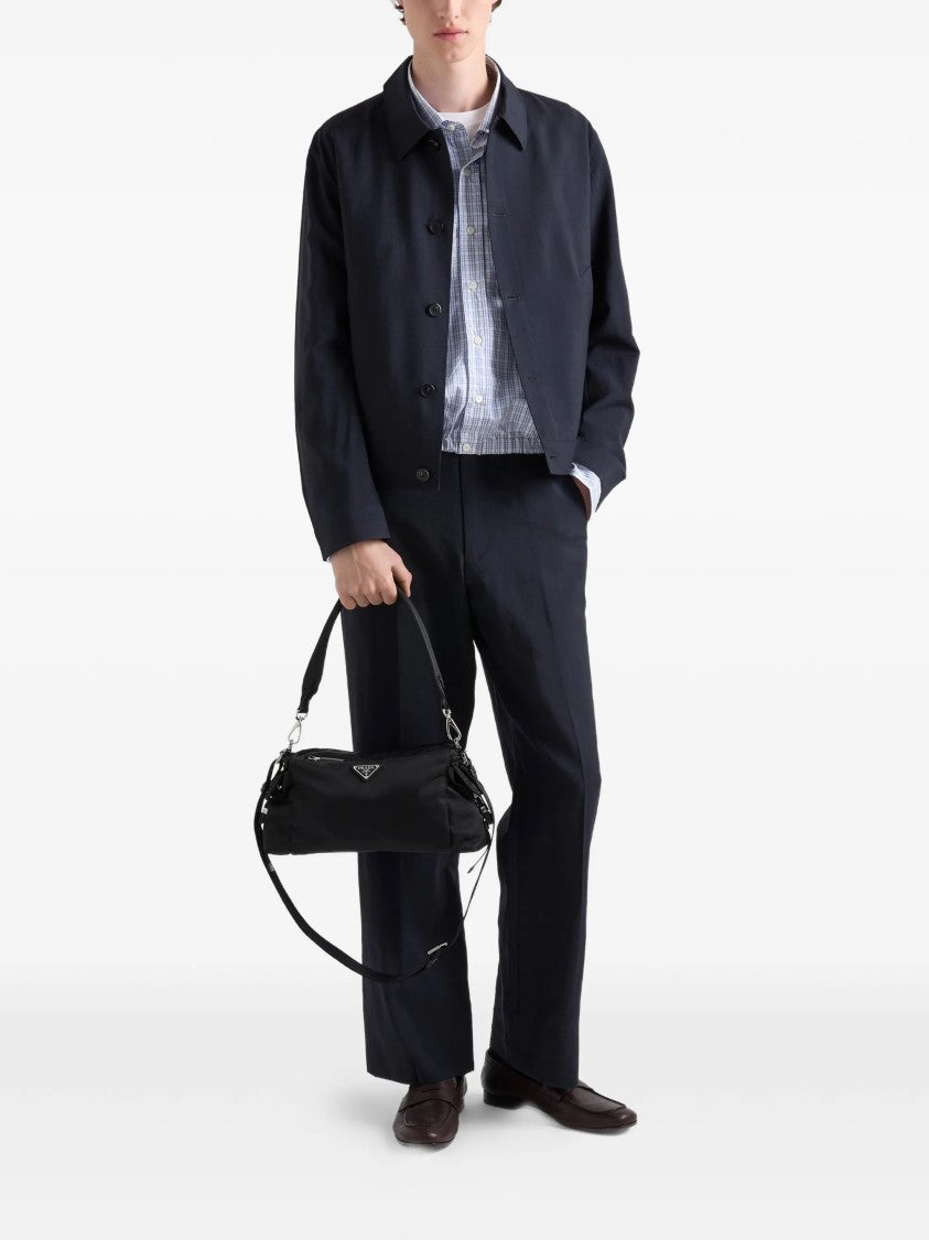 Prada Rectangular Shoulder Bag In Smooth Re-Nylon With Adjustable Strap