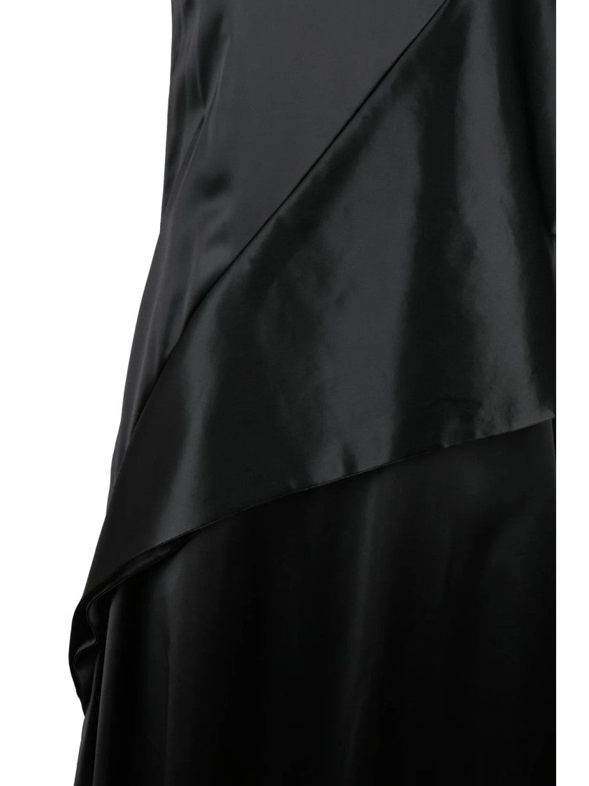 Noir Kei Ninomiya Black One-Shoulder Asymmetrical Acetate Mini Dress