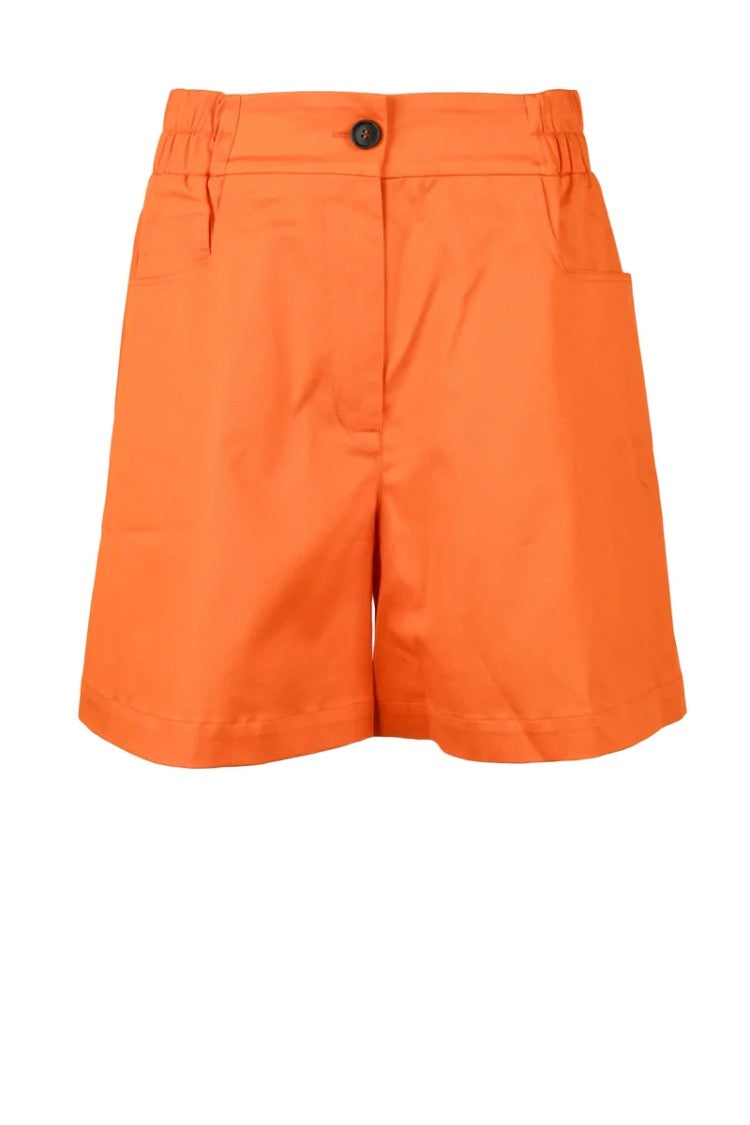 Semi Couture Orange High-Waisted Stretch Shorts