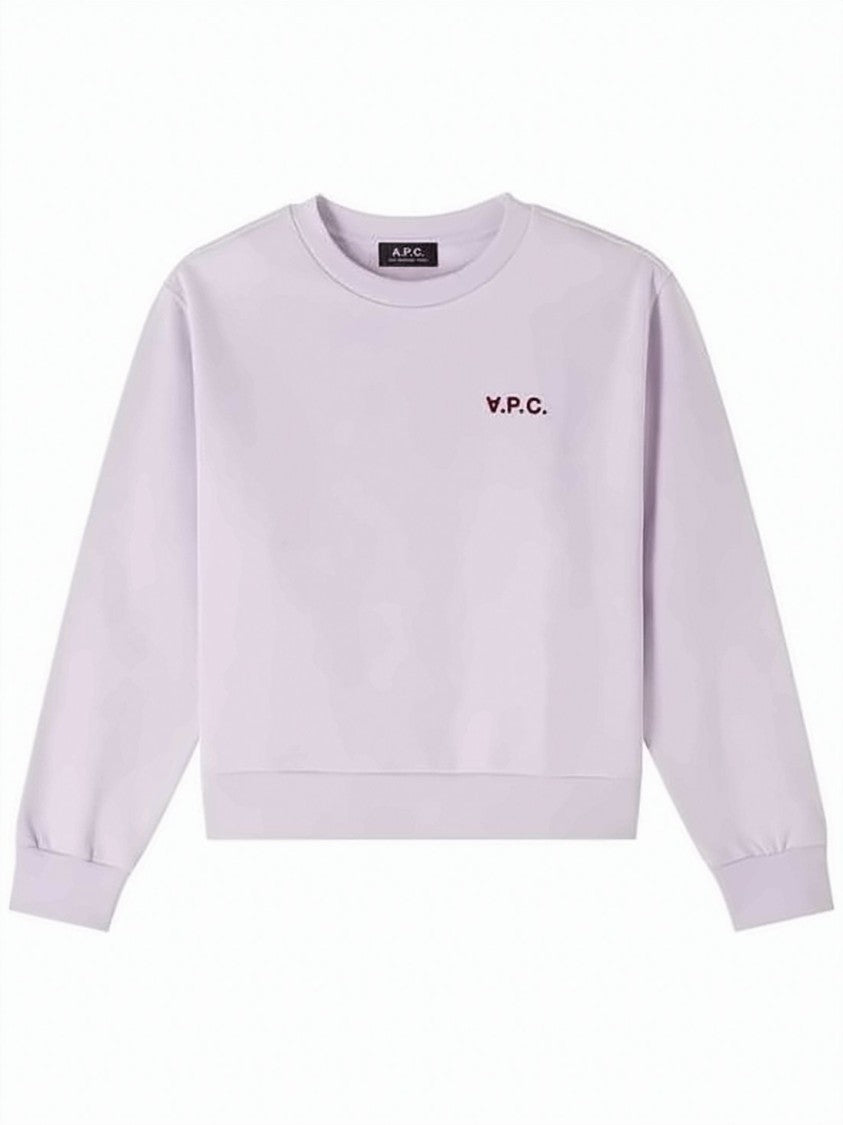 A.P.C. Cropped Long-Sleeve Sweatshirt With Ribbed Cuffs And Subtle Logo