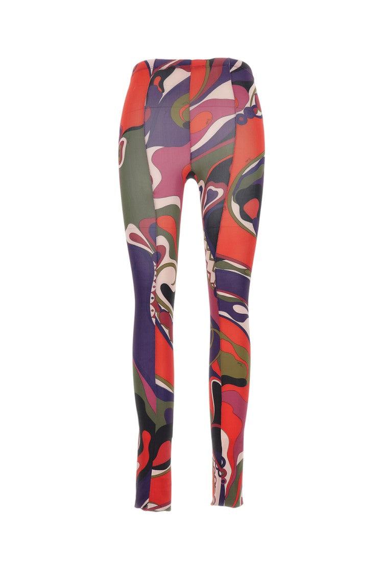 Emilio Pucci Multicolored Abstract Print Stretch Jersey Tights