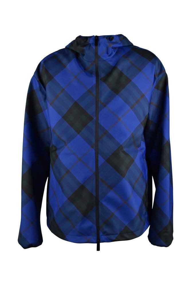 Burberry Plaid Hooded Jacket With Equestrian Embroidery