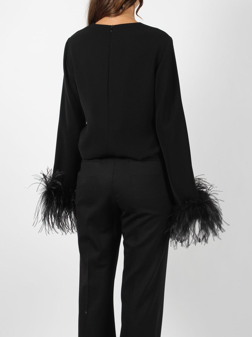 P.A.R.O.S.H. Feathers Poker Blouse