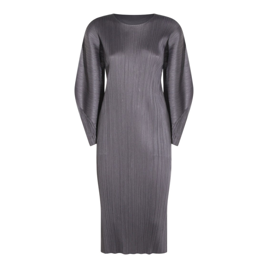 Issey Miyake Pleats Please Midi Dress With Pleated Shimmering Texture