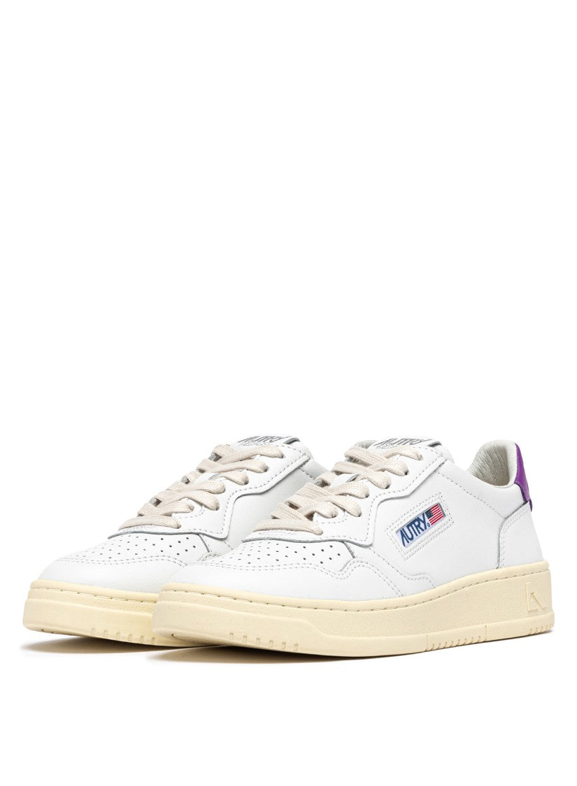 Autry Low-Top Perforated Leather Sneakers With Contrasting Heel Tab
