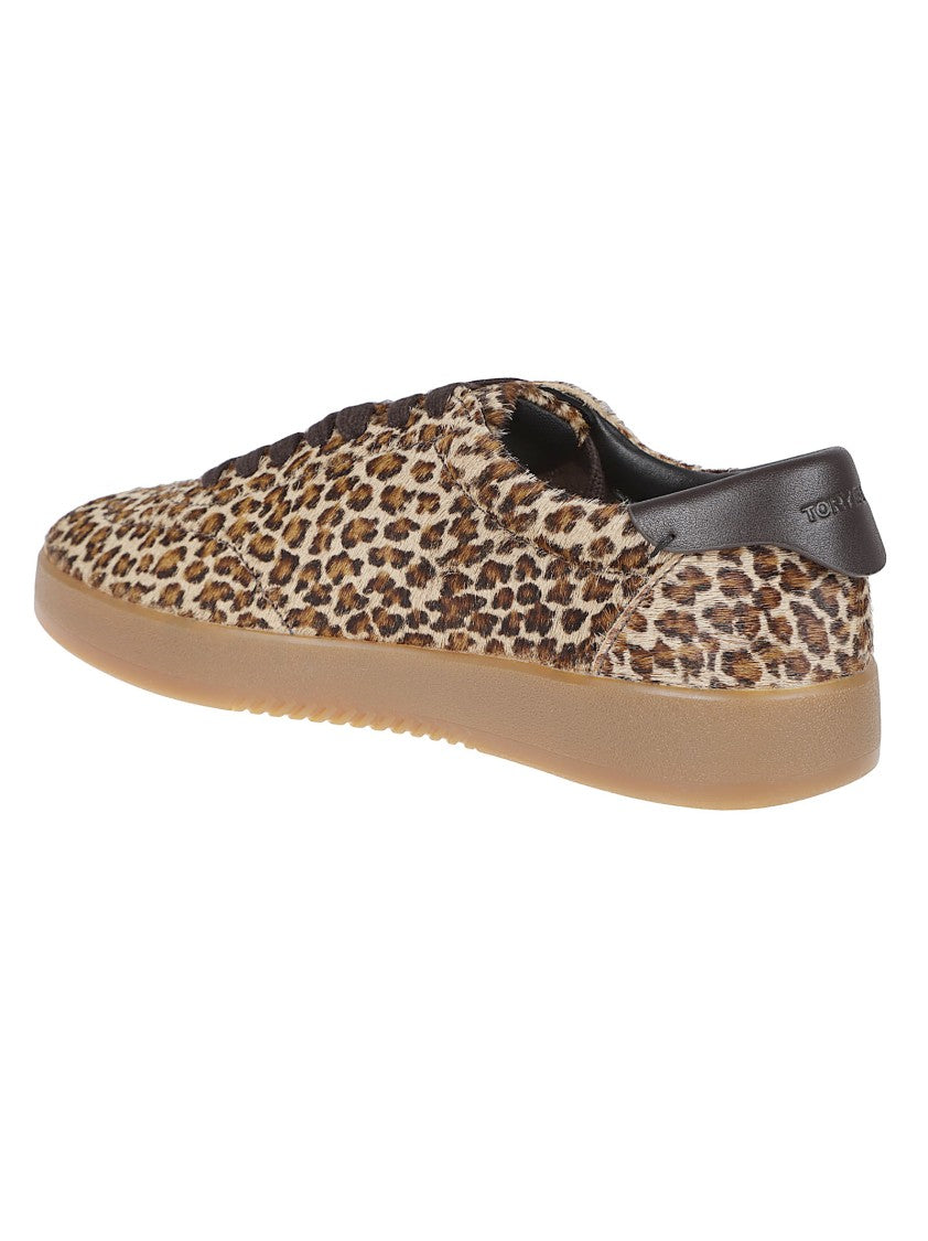 Tory Burch Natural Bristle Leopard Print Sneakers