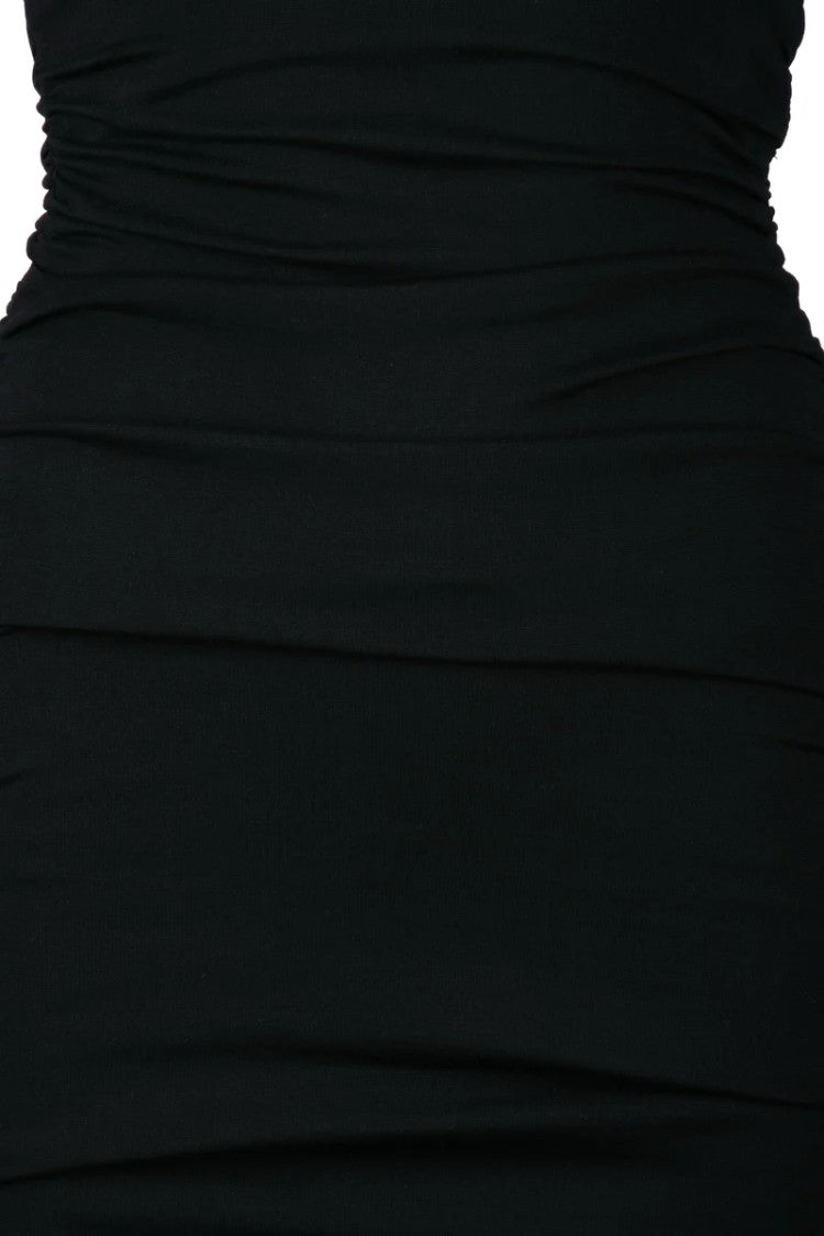 Dolce & Gabbana Long Embossed Stretchy Dress - Black