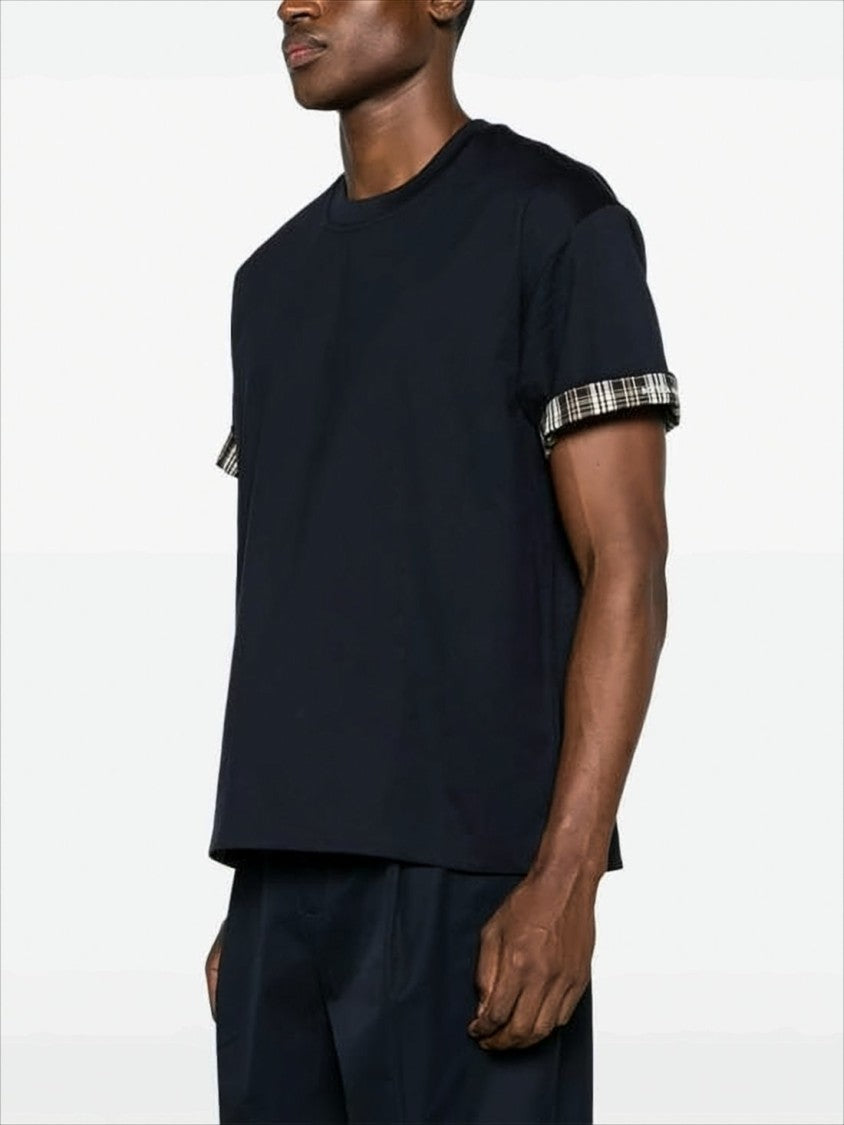 Bottega Veneta Boxy-Fit Short-Sleeve T-Shirt With Plaid Accents