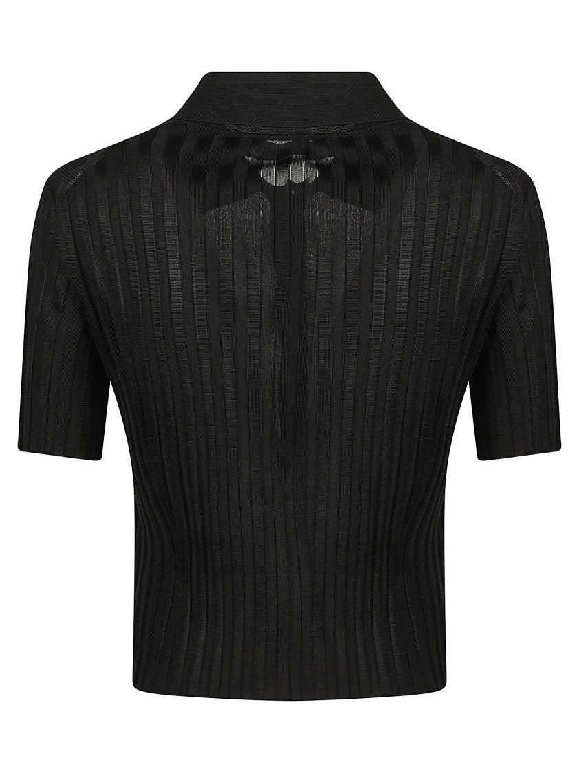 Versace Ribbed Knit Sweater With Classic Collar