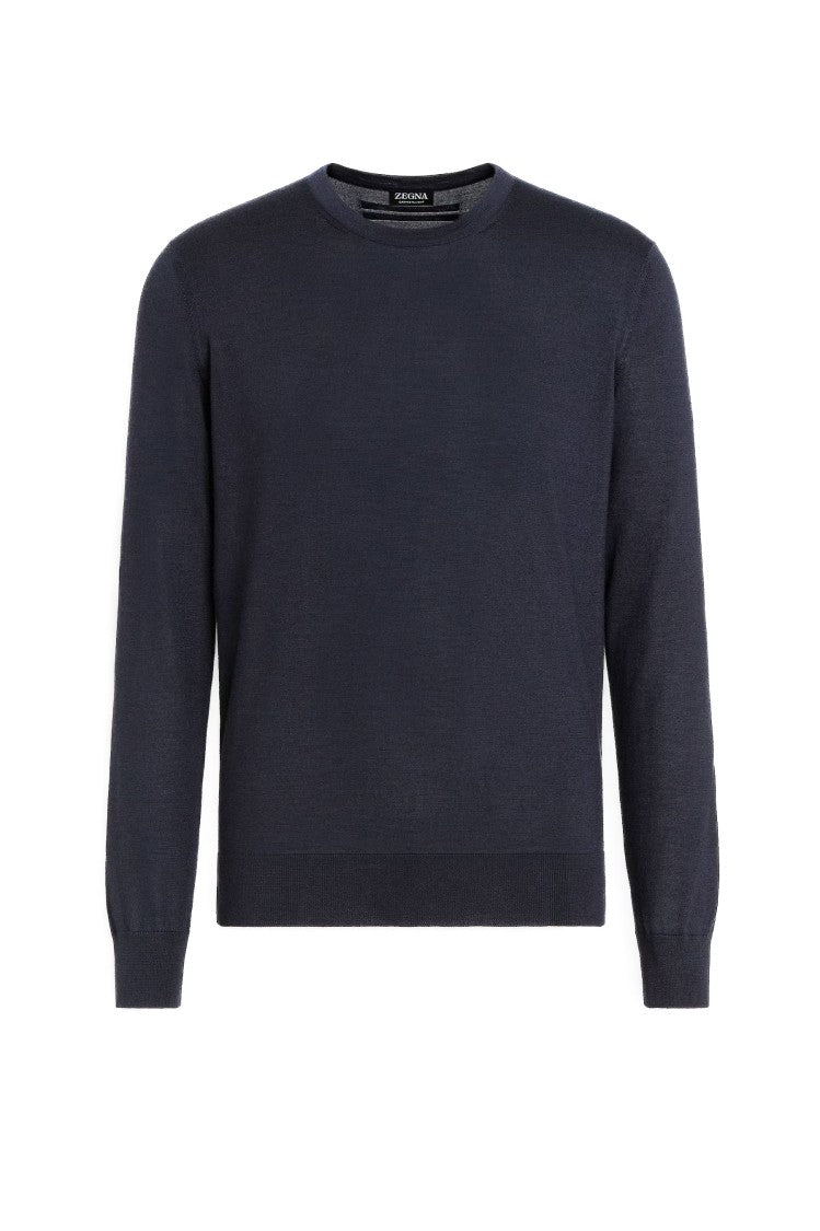 Zegna Cashseta Light Cashmere-Silk Crewneck Sweater