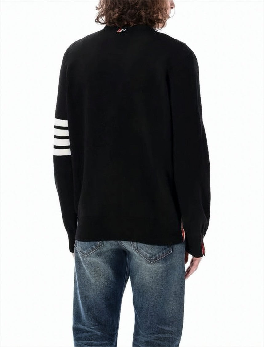 Thom Browne V-Neck Cardigan With Four Stripes Detail