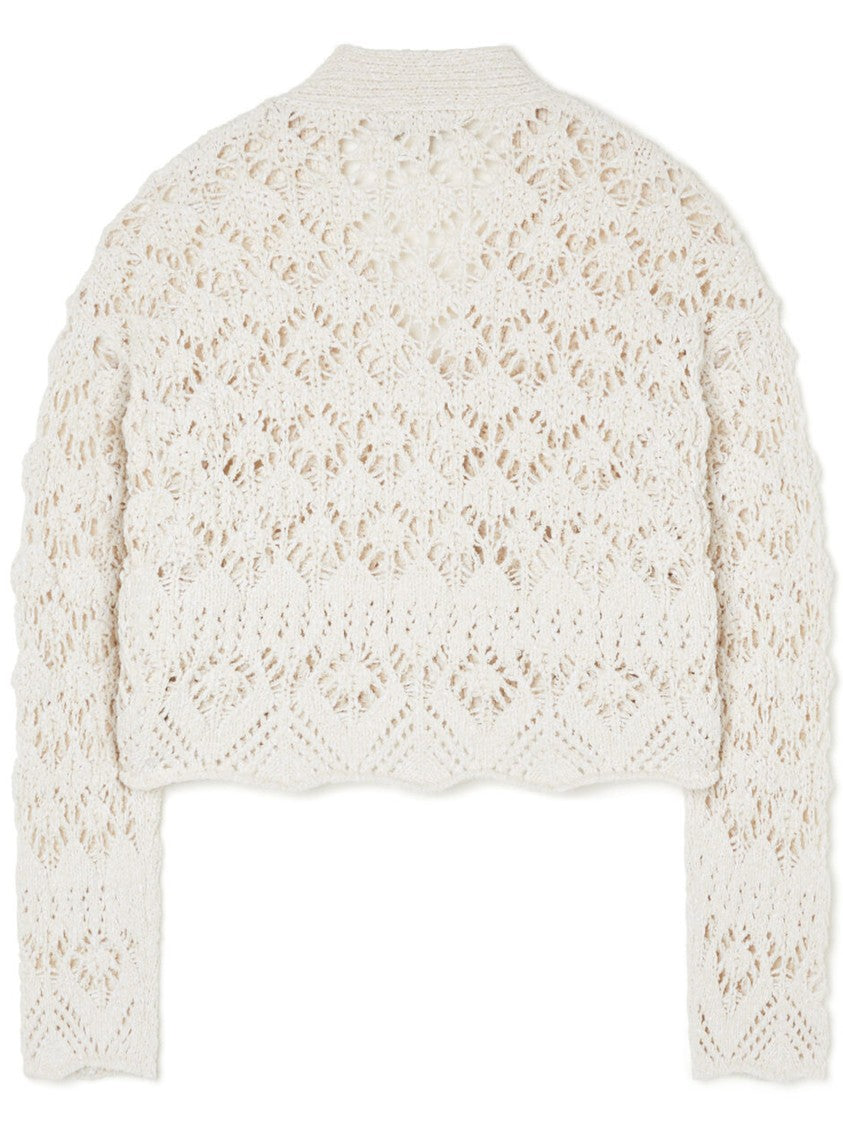 Alanui Lagoon Romance Open-Knit Cotton Cardigan