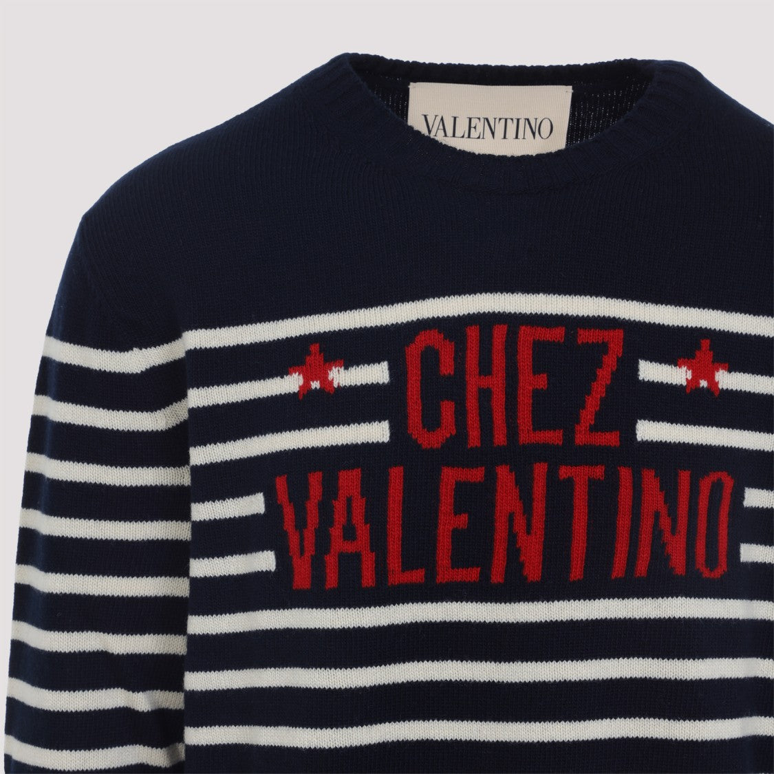 Valentino Classic Striped Sweater With Bold Lettering