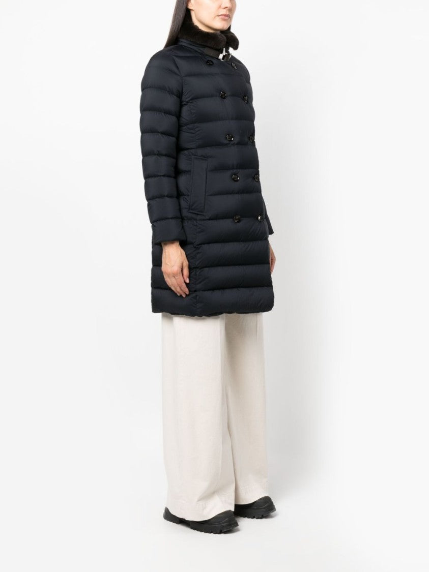 Moorer Double Breasted Long Down Jacket Longan