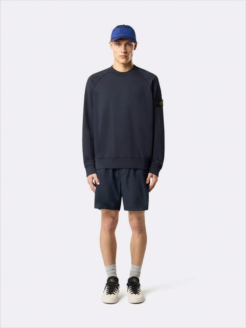 Stone Island Minimalist Long-Sleeve Crewneck Sweatshirt With Signature Patch