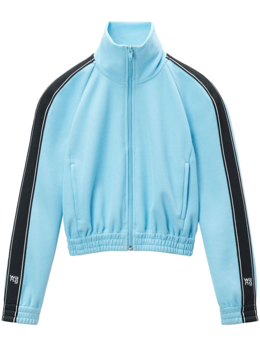 Alexander Wang Logo-Tape Cropped Track Jacket