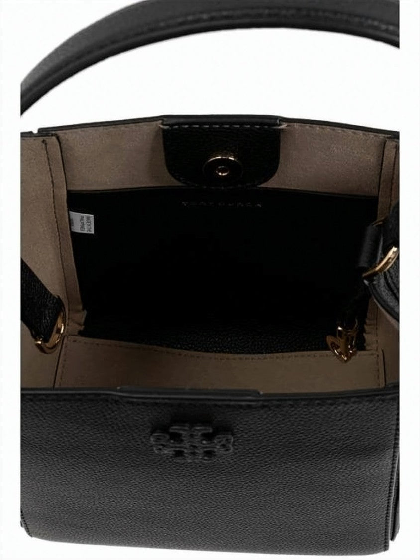 Tory Burch Structured Black Leather Tote Bag