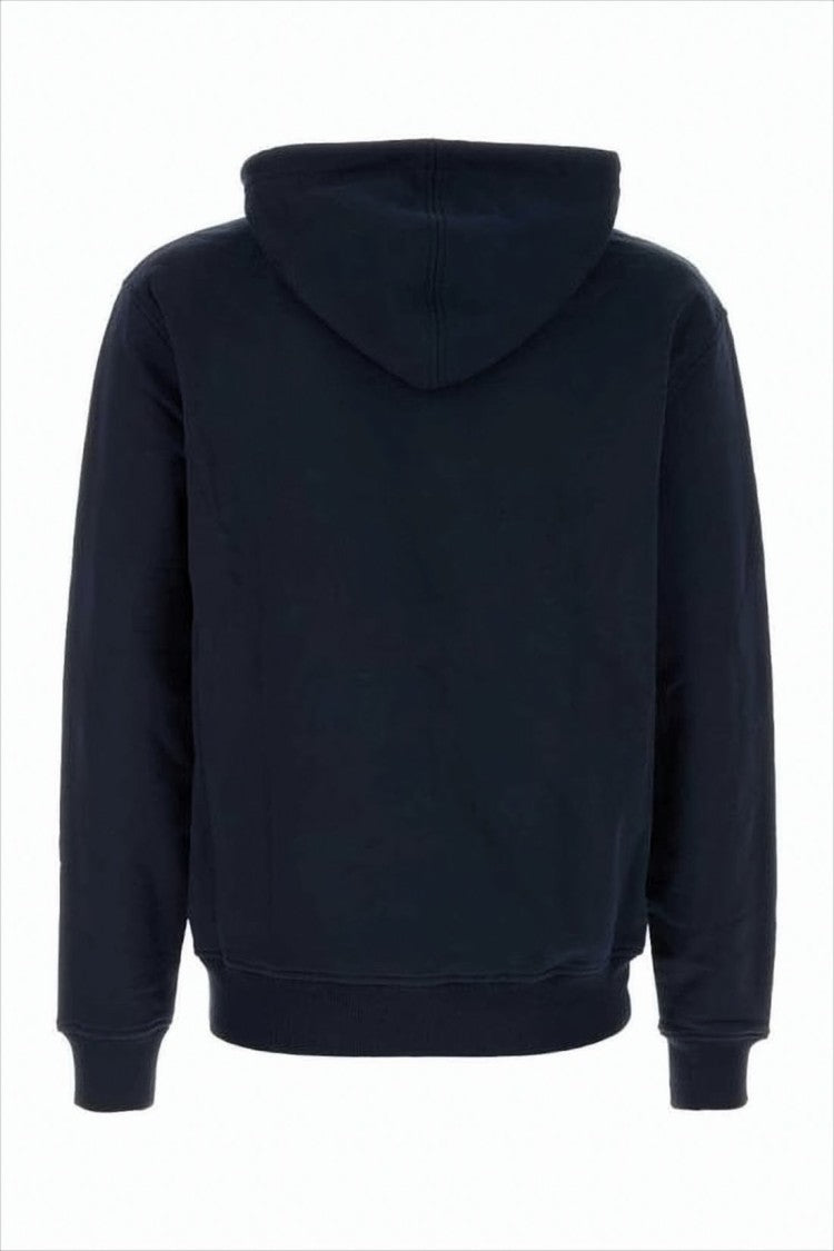 Ami Cropped Black Hoodie With Embroidered Logo