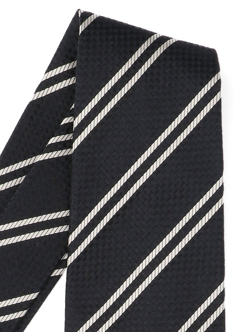 Tom Ford Striped Tie, In Blue Mulberry Silk, White Details