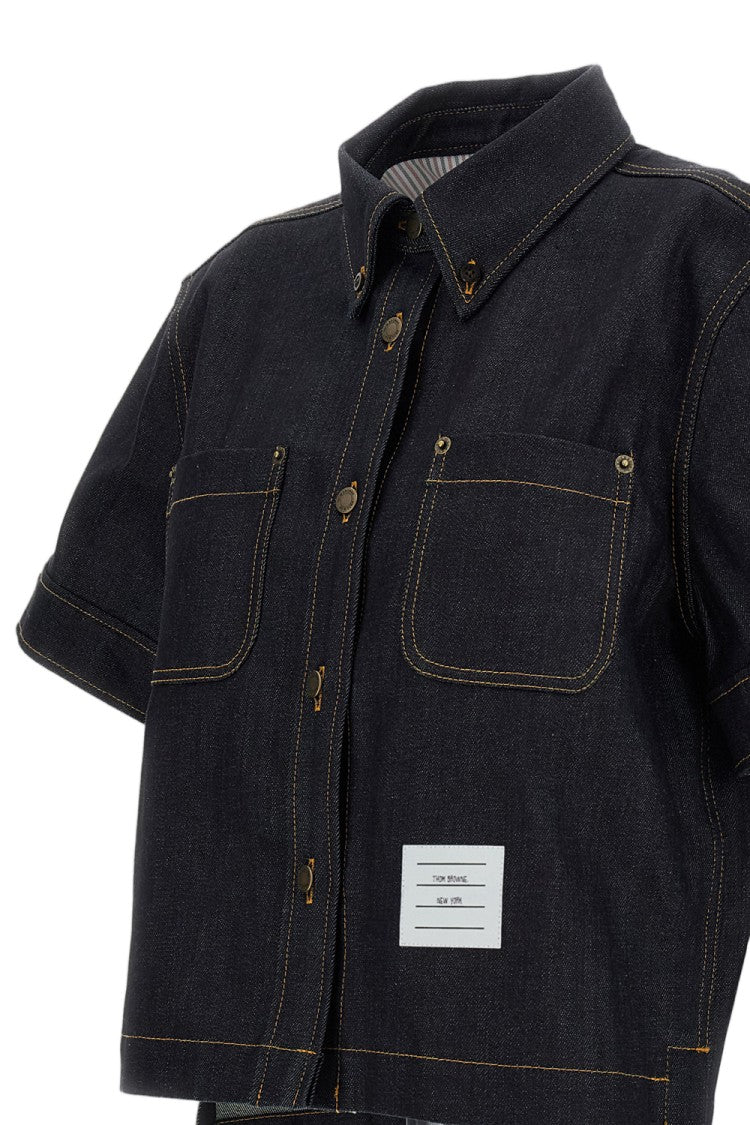 Thom Browne Blue 'Crafted From' Denim Shirt