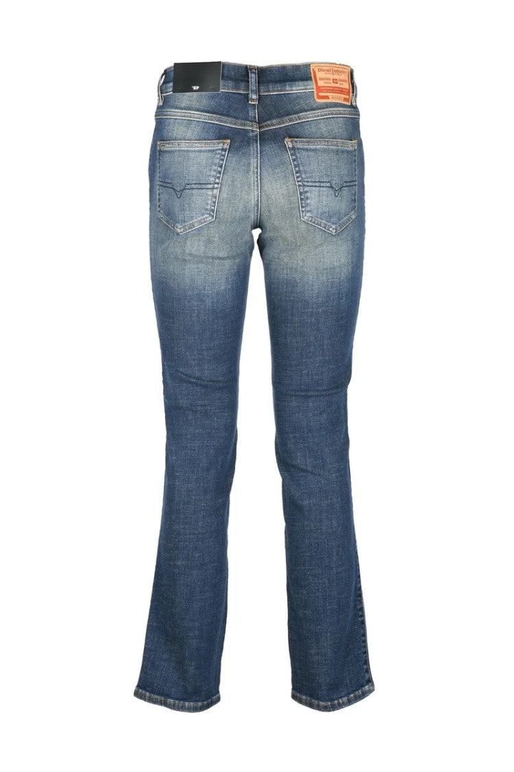 Diesel Blue Cotton Elastane Women's Straight Leg Jeans