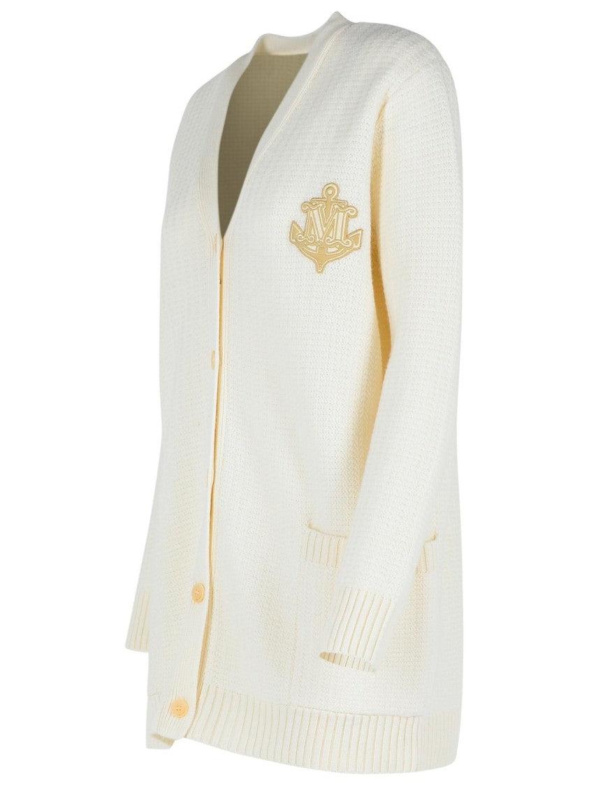 Max Mara 'Ravello' White Wool Blend Cardigan