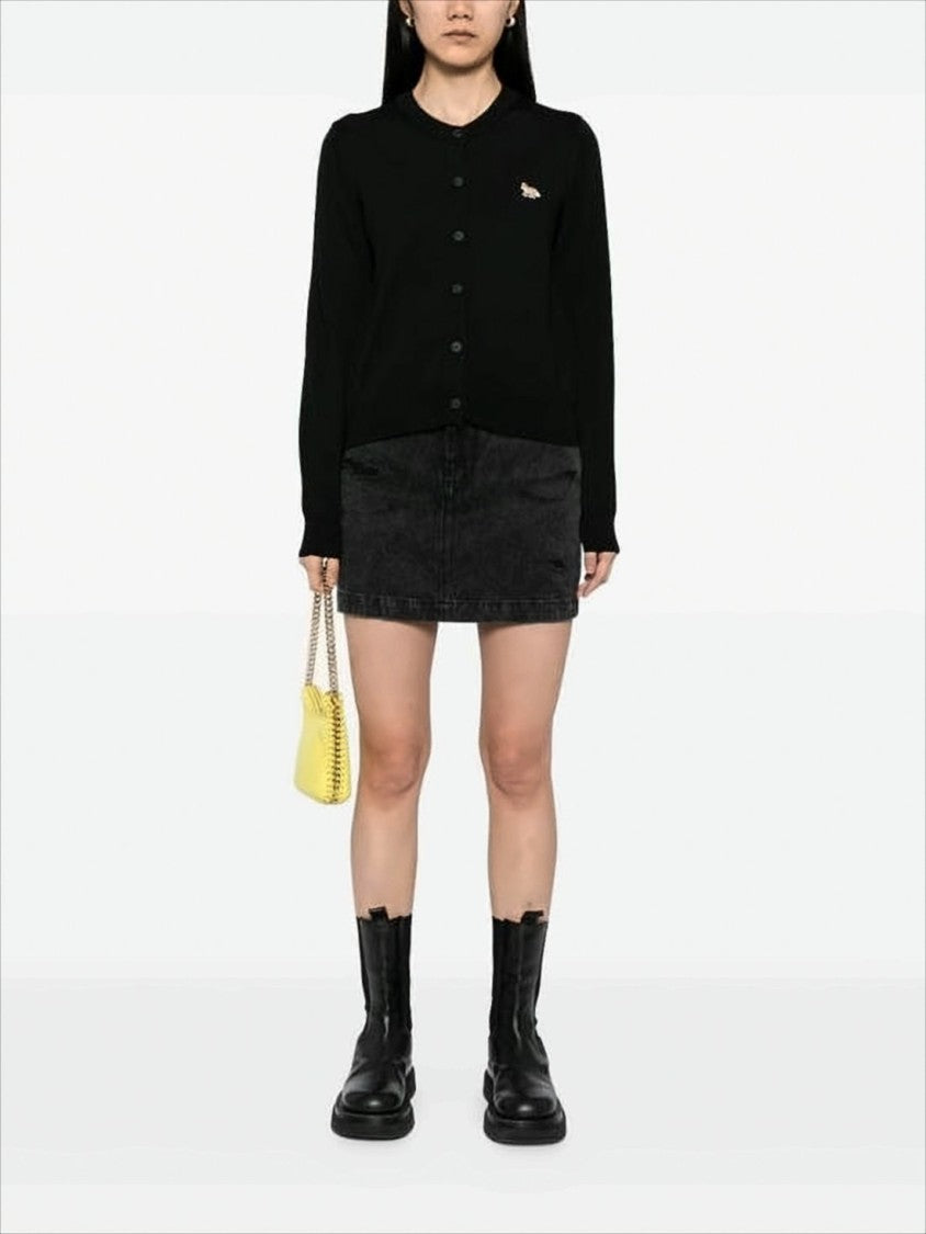 Maison Kitsuné Boxy Black Lambswool Cardigan