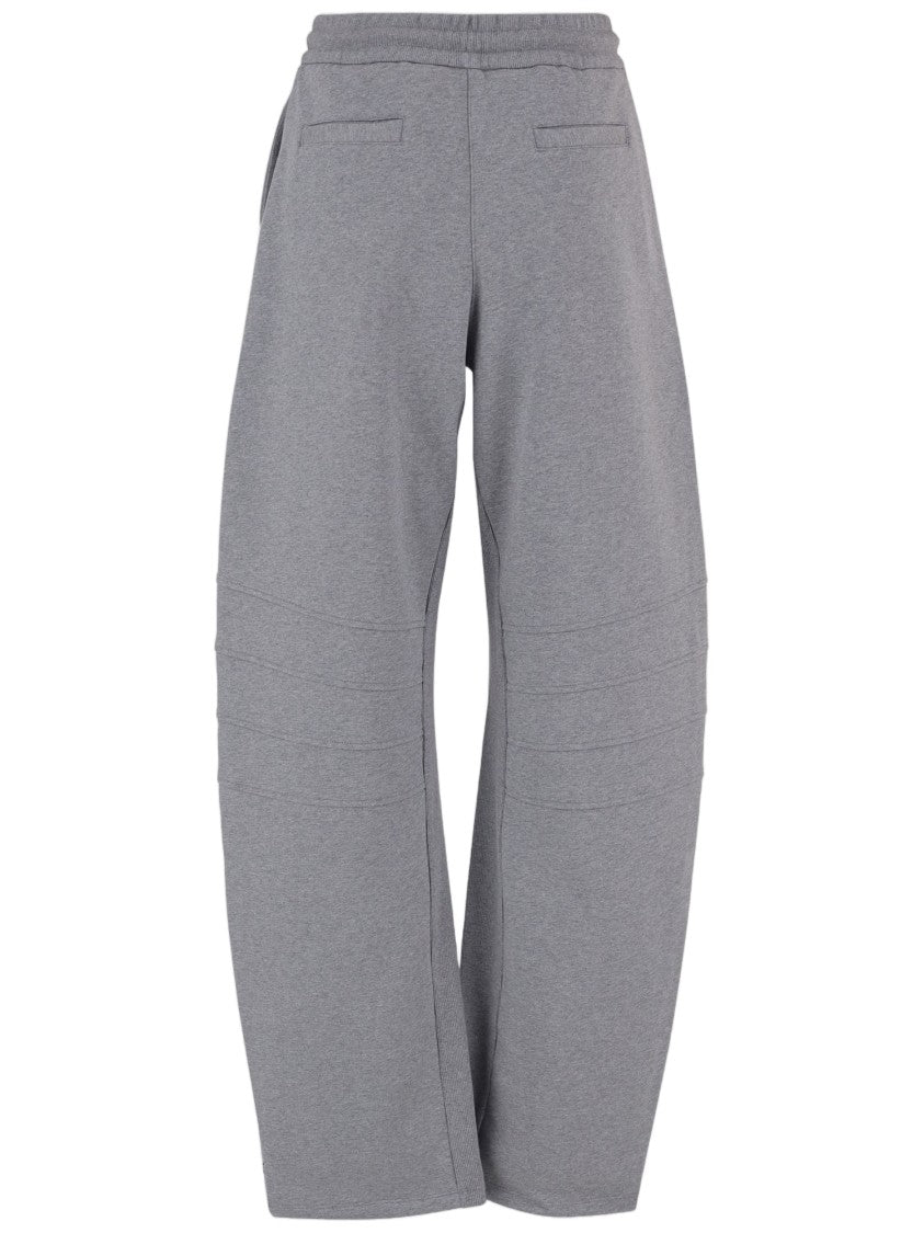 Just Cavalli Light Grey Drawstring Cotton Straight-Leg Pants