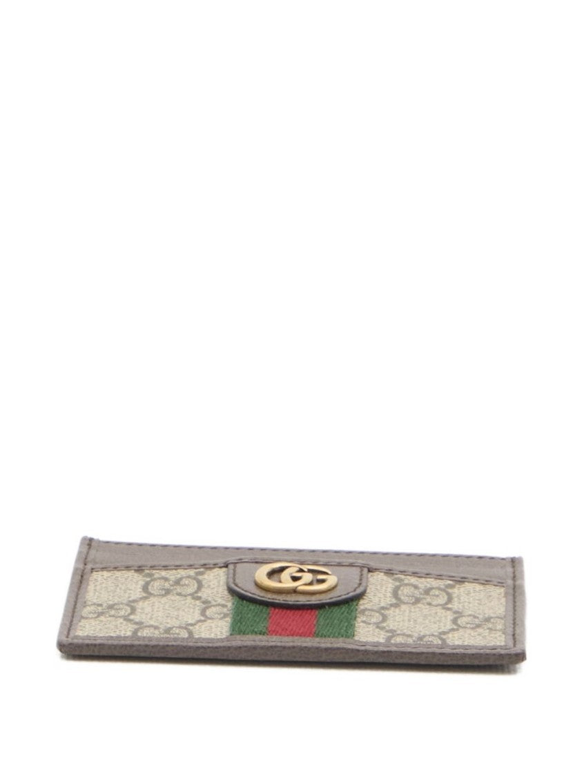 Gucci Slim Cardholder Wallet In Beige Monogram Canvas
