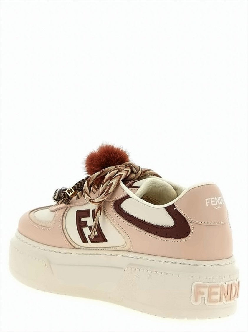 Fendi Chunky White Sole Sneakers With Braided Laces