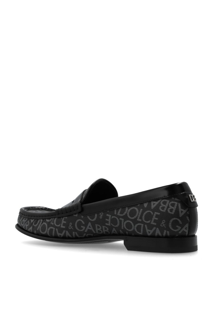 Dolce & Gabbana Elegant Low-Profile Leather And Canvas Loafers