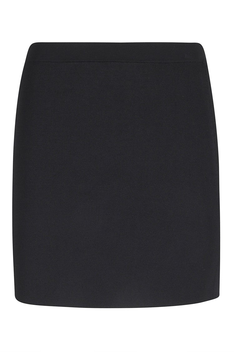 Alexander Wang Black Logo Side-Slit Rayon Mini Skirt
