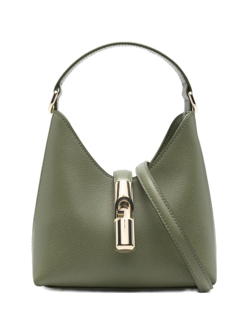 Furla Textured Leather Handbag With Gold-Tone Clasp