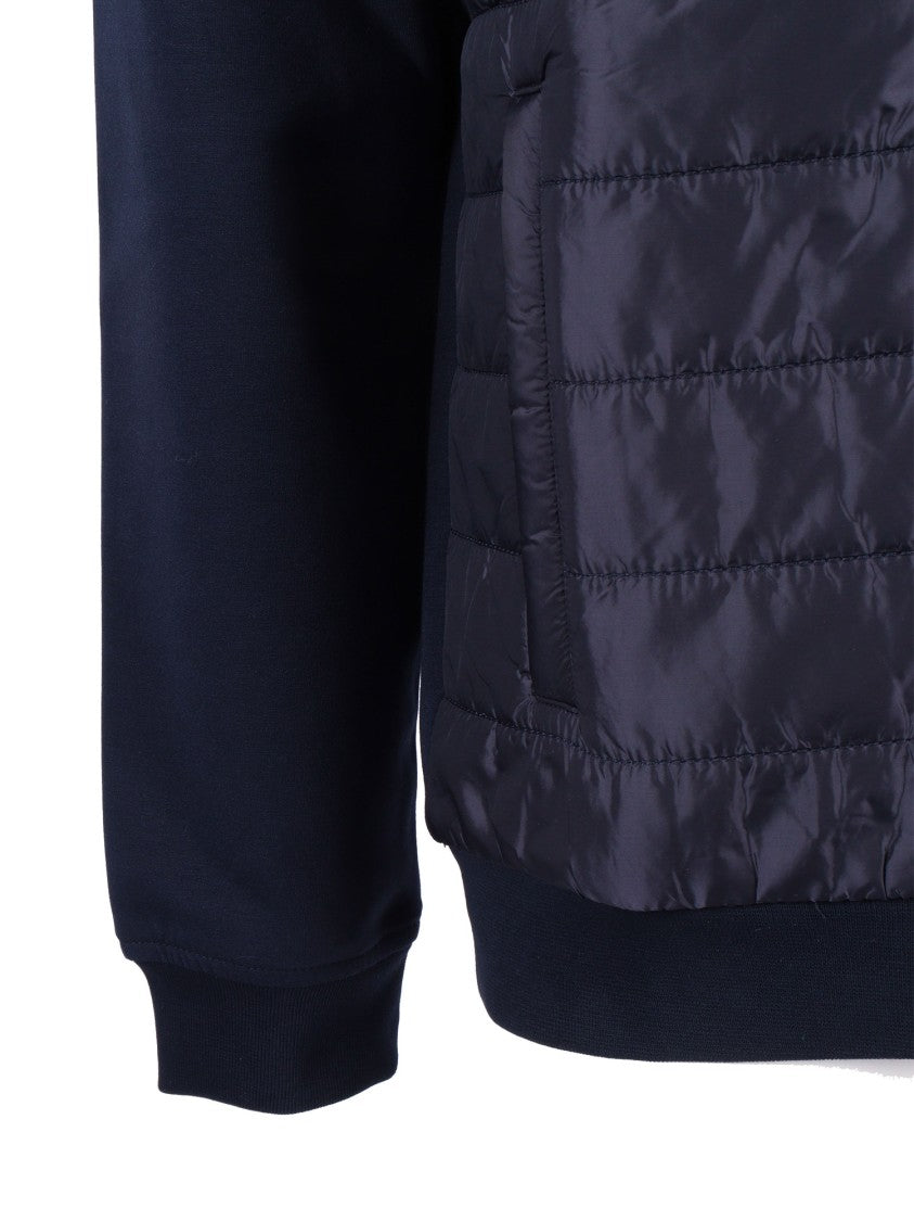 Fay Quilted Nylon Front Ribbed Casual Jacket